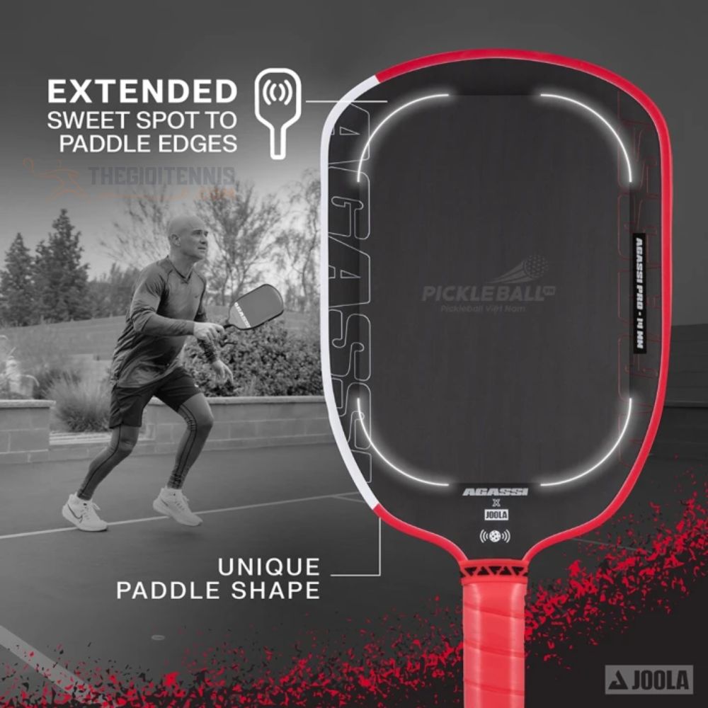 Bề mặt có kết cấu Carbon vợt Pickleball Joola Agassi Pro