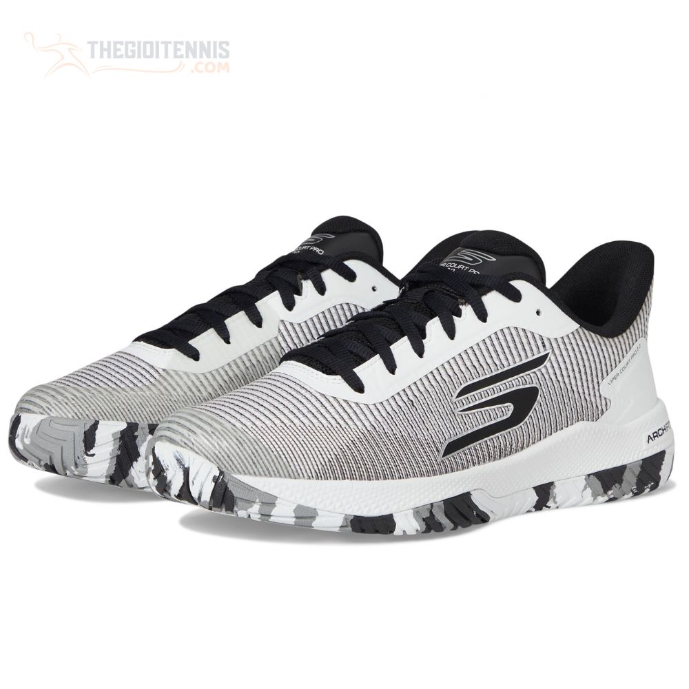 Giày Pickleball Skechers Viper Court Pro 2.0 White Black 3.290k Free Ship