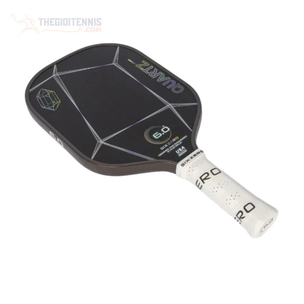 Mặt trước của Vợt Pickleball Six Zero Quartz – Smoky Quartz (Grey)