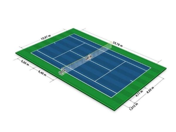 Kích thước chuẩn ITF về sân chơi tennis