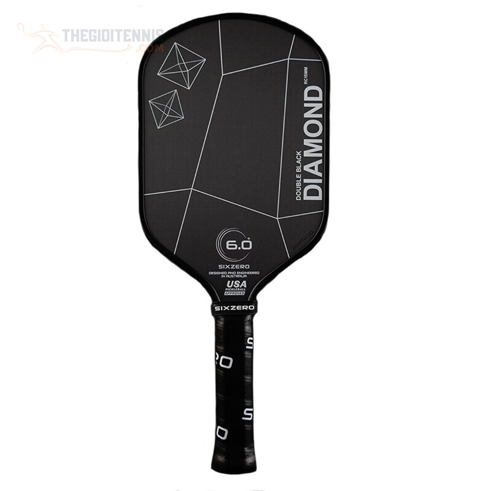 Mặt trước của Vợt Pickleball Six Zero Double Black Diamond Power