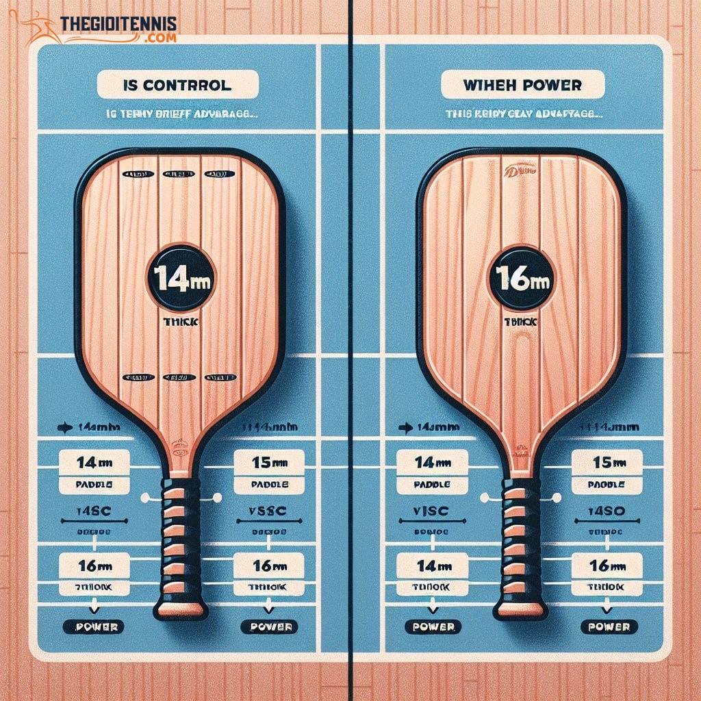 Trường hợp nào nên chọn vợt pickleball 14mm và 16mm?