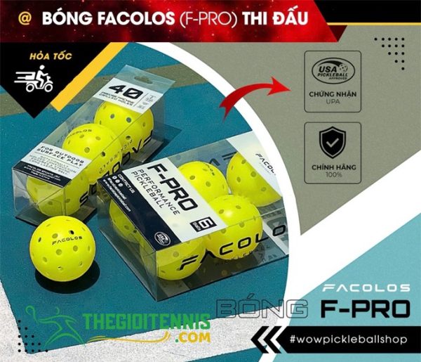 Bóng Pickleball Facolos F-Pro Performance Gen2 (Hộp 6 Quả)