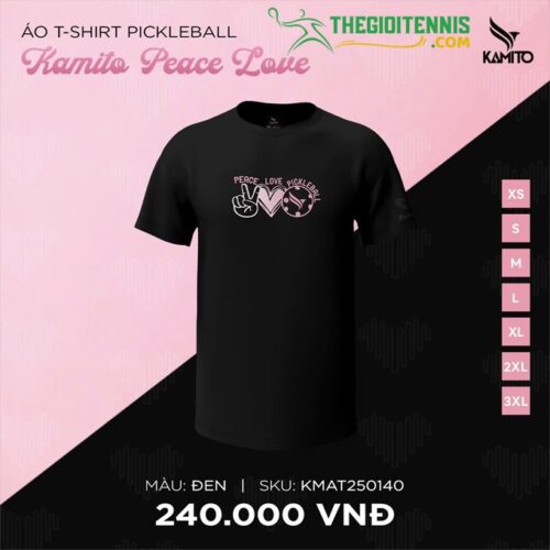 Áo Pickleball Kamito Peace Love KMAT250140 – Phong cách thể thao, chuẩn từng cú đánh