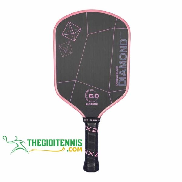 Vợt Pickleball 6.0 Double Black Diamond Control Cherry Blossom Pink – Đỉnh cao kiểm soát và xoáy bóng, vũ khí tối thượng cho người chơi bán chuyên và chuyên nghiệp